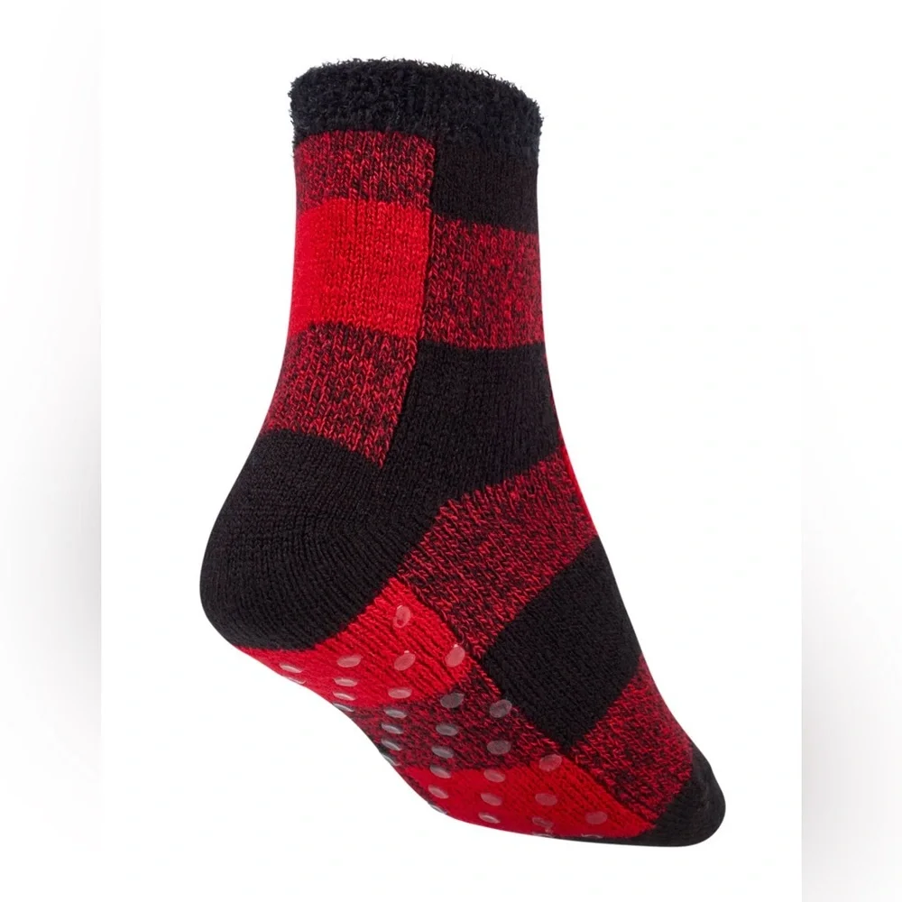 Northeast Outfitters Youth Cozy Cabin Buff Check Aloe Infused Socks
